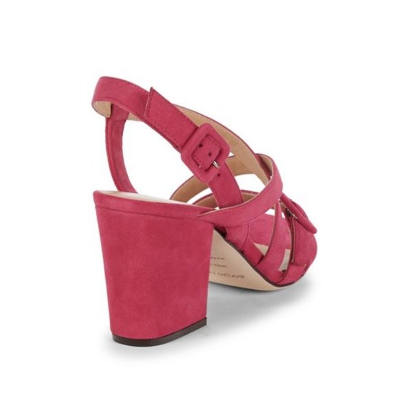 NEW$455 SERGIO ROSSI Royal Suede Block Heel Sandals Strappy Buckled Slingback 37 - Picture 5 of 17